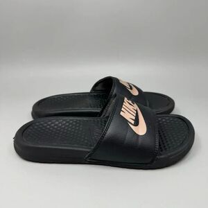 Nike Womens Benassi Jdi 343881-007 Black Open Toe Slip-On Slide Sandals Size 6